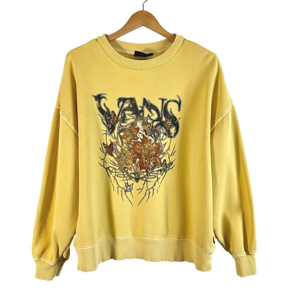 Vans Floral Grqphic Crewneck Sweatshirt in Yellow - Picture 1 of 7